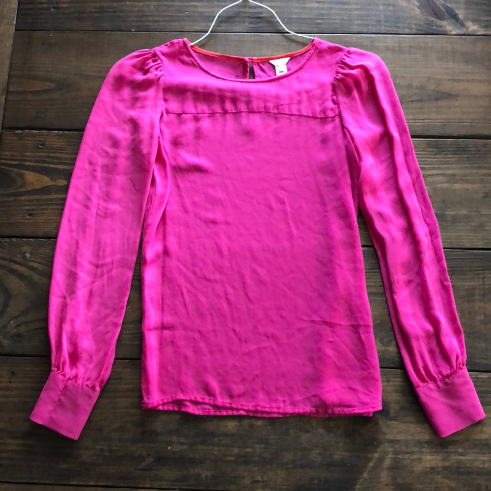 J. Crew Hot Pink Blouse
